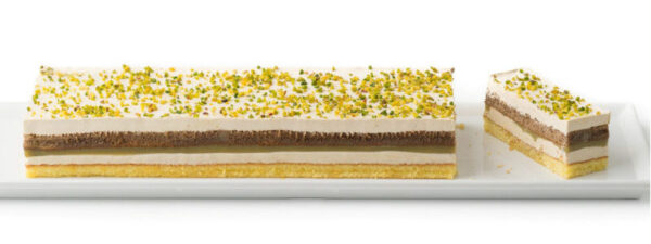 Trancio al cioccolato bianco, caramello e pistacchio - immagine 5
